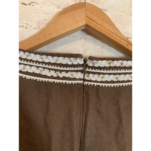 Talbots Brown Mini Dress with White Trim - Picture 15 of 15